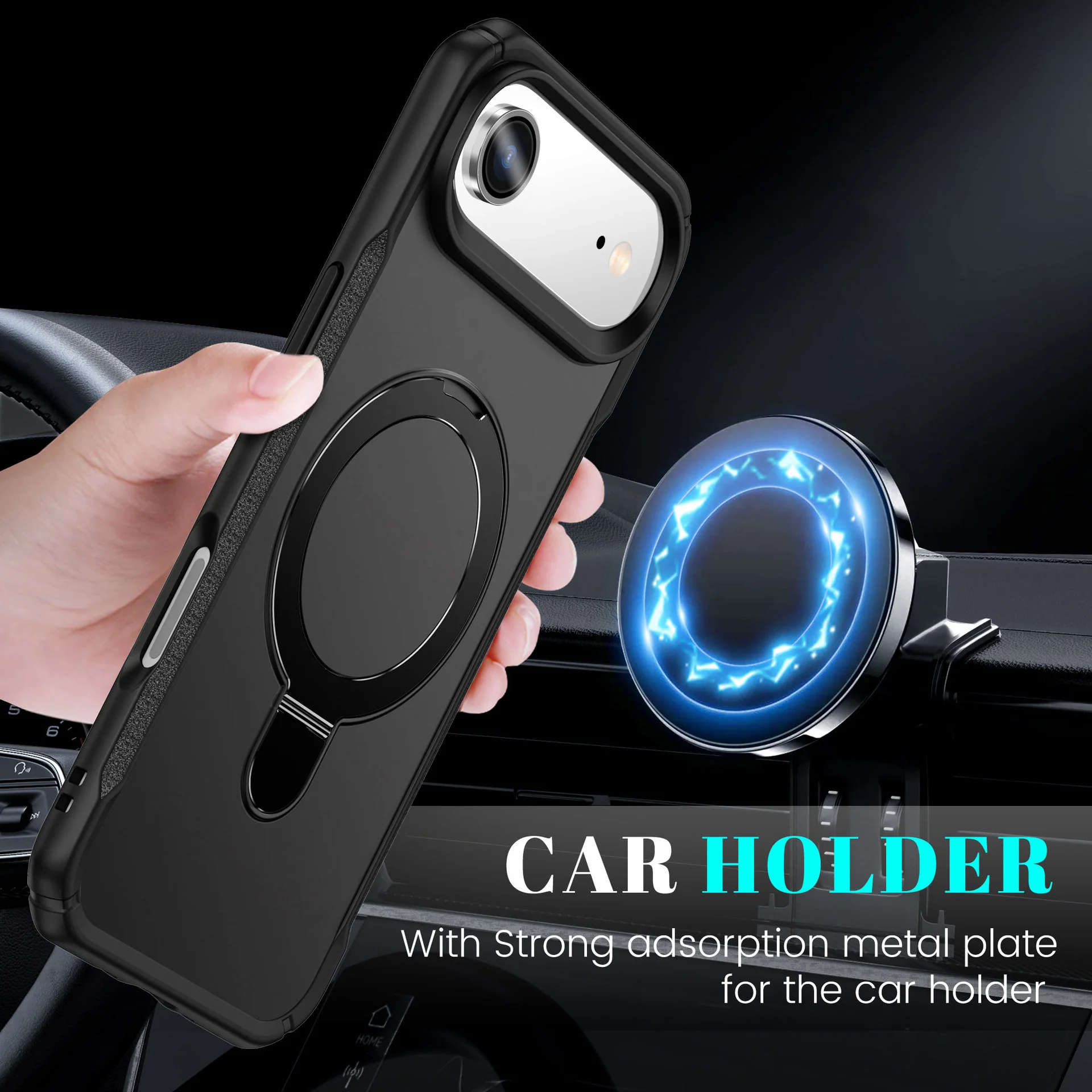 [Magsafe Compatible] Apple iPhone 17 Air 360 Degree Rotating Stand Shockproof Case - Image 8