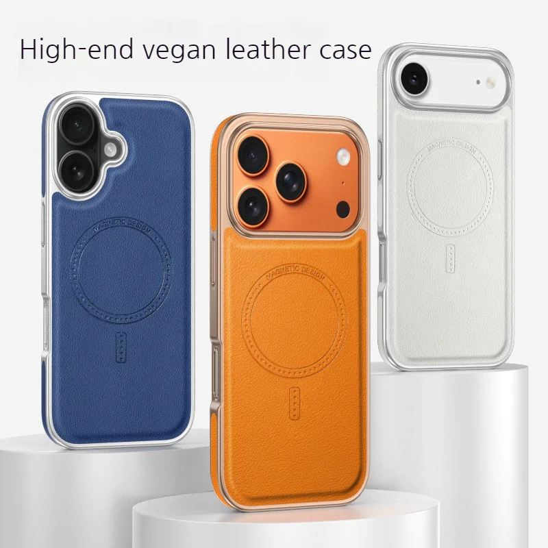 [Magsafe Compatible] Apple iPhone 17/Air/Pro/Max Micro-sanded Electroplated Leather Essentials Series Case - Image 13