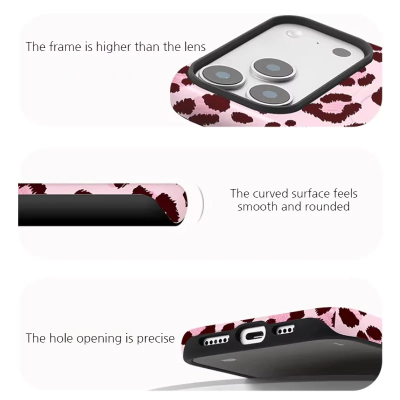 [Magsafe Compatible] Apple iPhone 17/Air/Pro/Max - Minimalist Leopard Print Shockproof Stand Case - Image 5