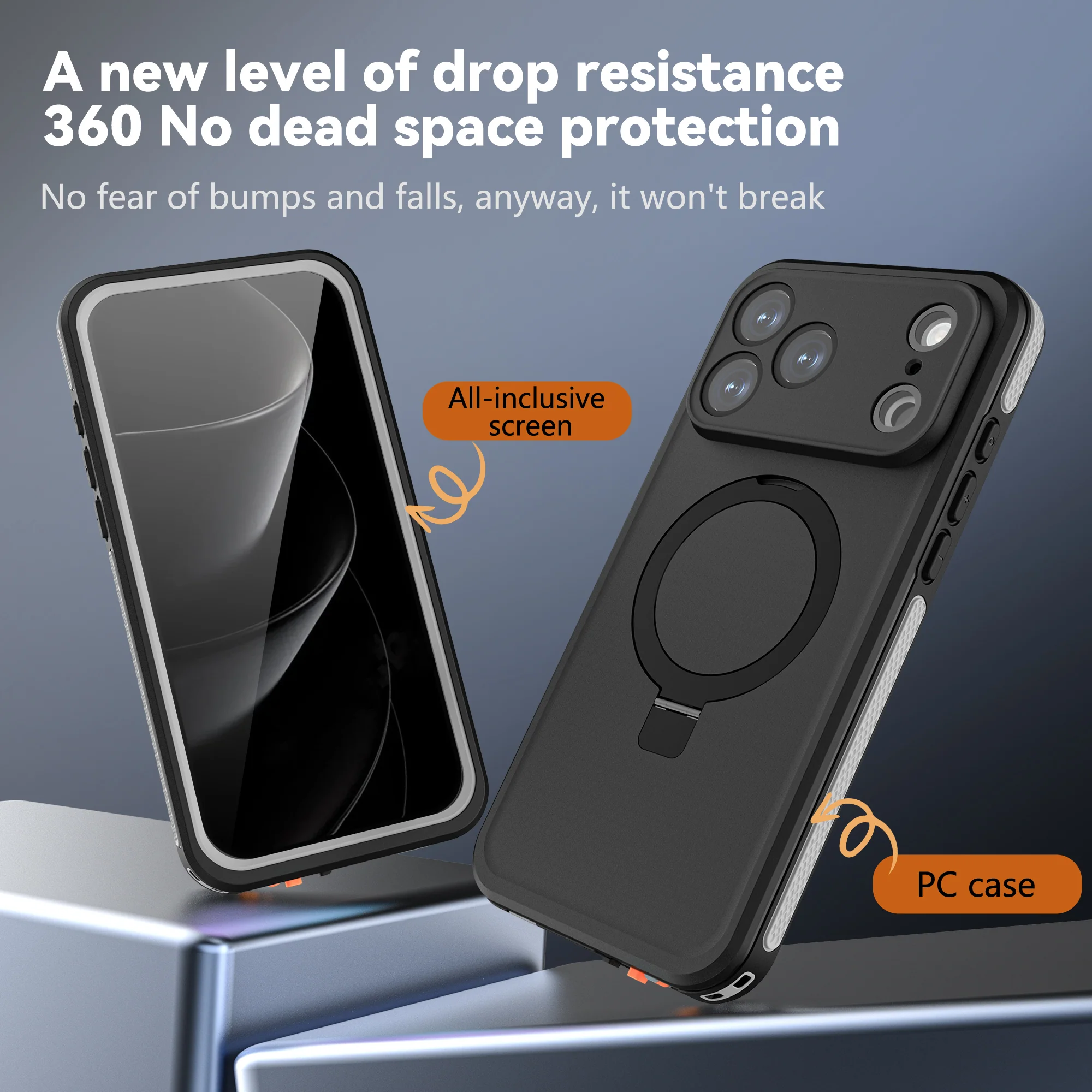 [Magsafe Compatible] Apple iPhone 17/Air/Pro/Pro Max - Redpepper Waterproof Heavy Duty Tough Armor Case with Kickstand - Image 7