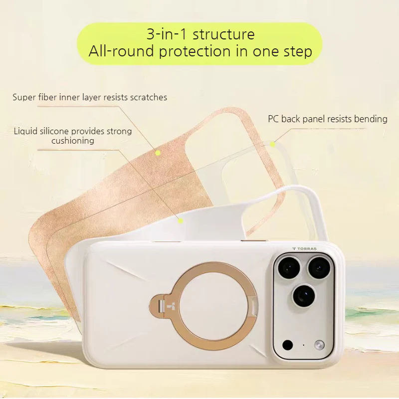 [Magsafe Compatible] Apple iPhone 17 Pro/Pro Max TORRAS Liquid Silicone Shockproof Stand Case - Image 6