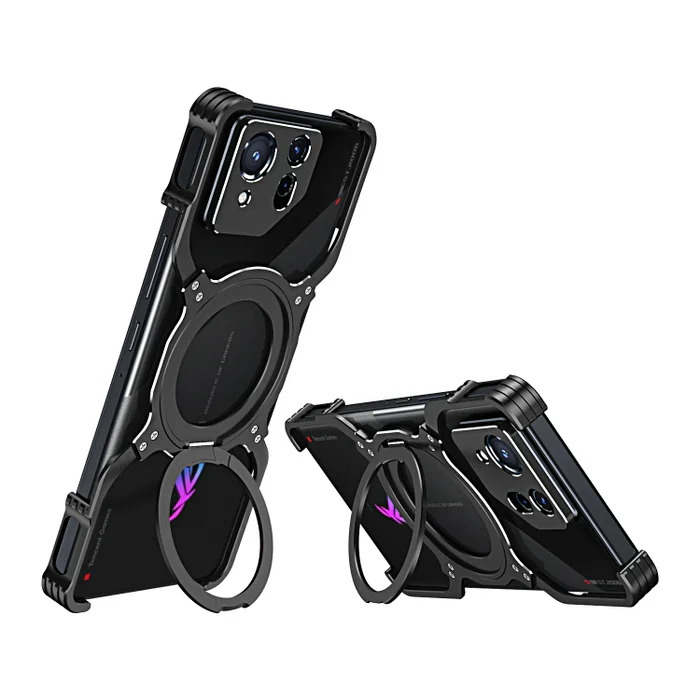 [Magsafe Compatible] ASUS Rog Phone 8 & 8 Pro - Metal Bumper Rimless Heat Dissipation Magnetic Stand Mechanics Series Case - Image 4