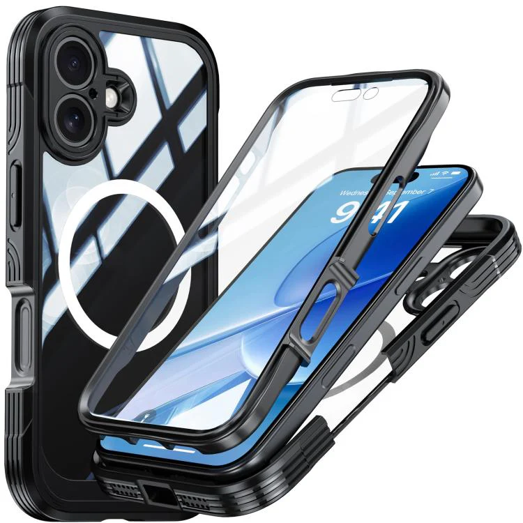[Magsafe Compatible][Built-in Glass Screen Protector] Apple iPhone 17/Air/Pro/Pro Max - Transparent Full Covered Shockproof Lifeproof Series Case - Image 11