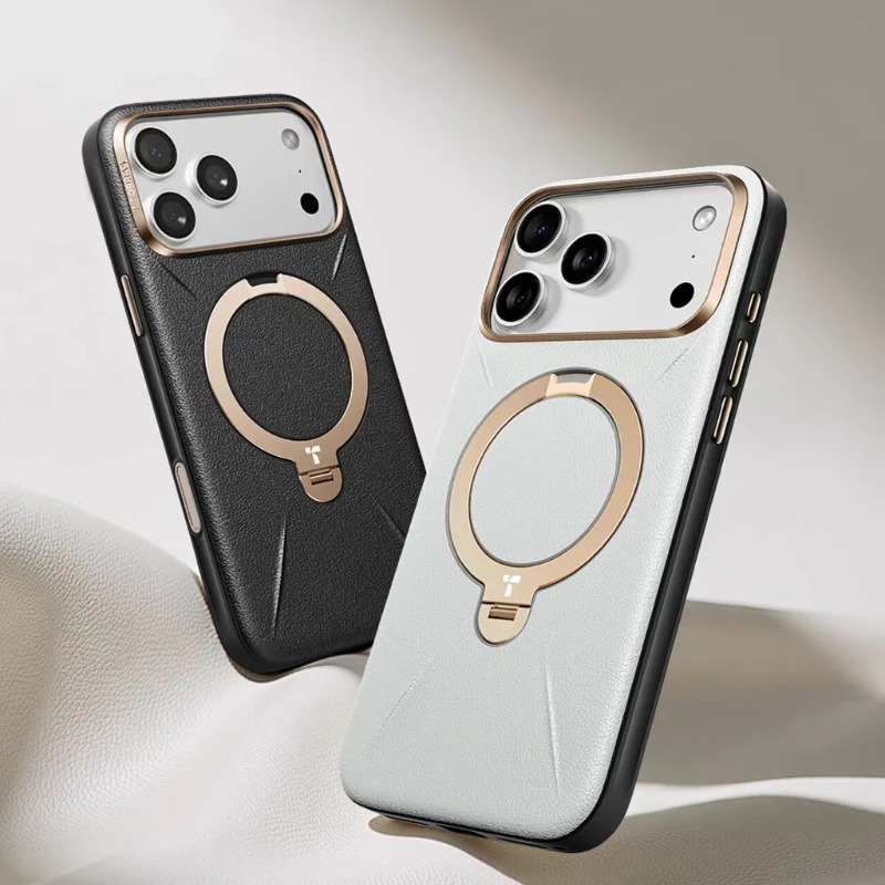 [Magsafe Compatible][Built-in Metal Stand] Apple iPhone 17 Pro/Pro Max TORRAS Premium Leather Full-body Shockproof Case