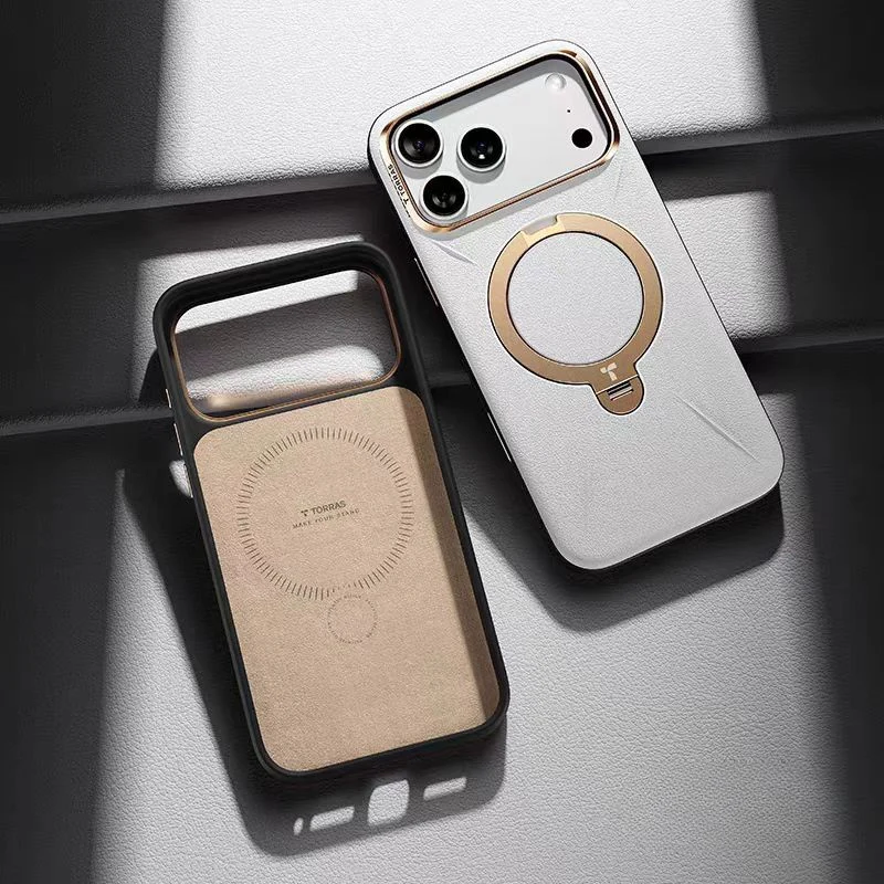 [Magsafe Compatible][Built-in Metal Stand] Apple iPhone 17 Pro/Pro Max TORRAS Premium Leather Full-body Shockproof Case - Image 10
