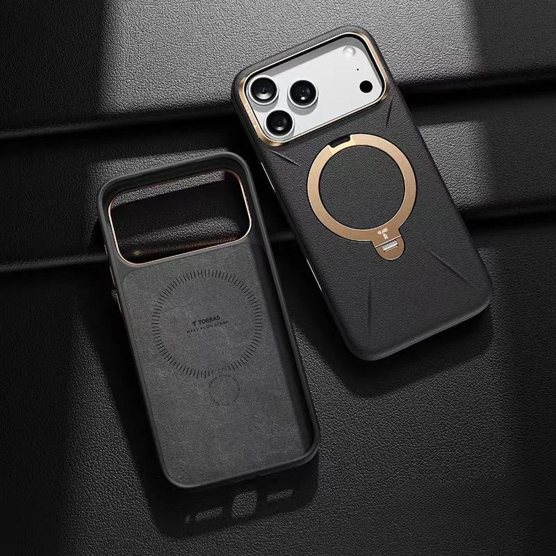 [Magsafe Compatible][Built-in Metal Stand] Apple iPhone 17 Pro/Pro Max TORRAS Premium Leather Full-body Shockproof Case - Image 8