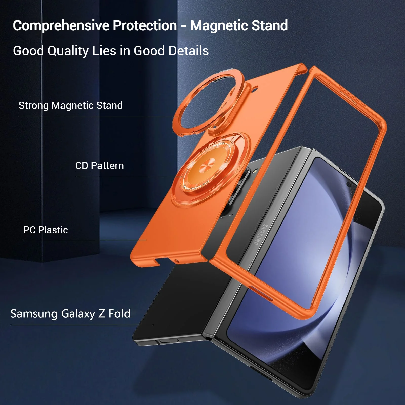 [Magsafe Compatible][Built-in Ring Bracket] Samsung Galaxy Z Fold7 - Minimalism Shockproof Protective Case - Image 15