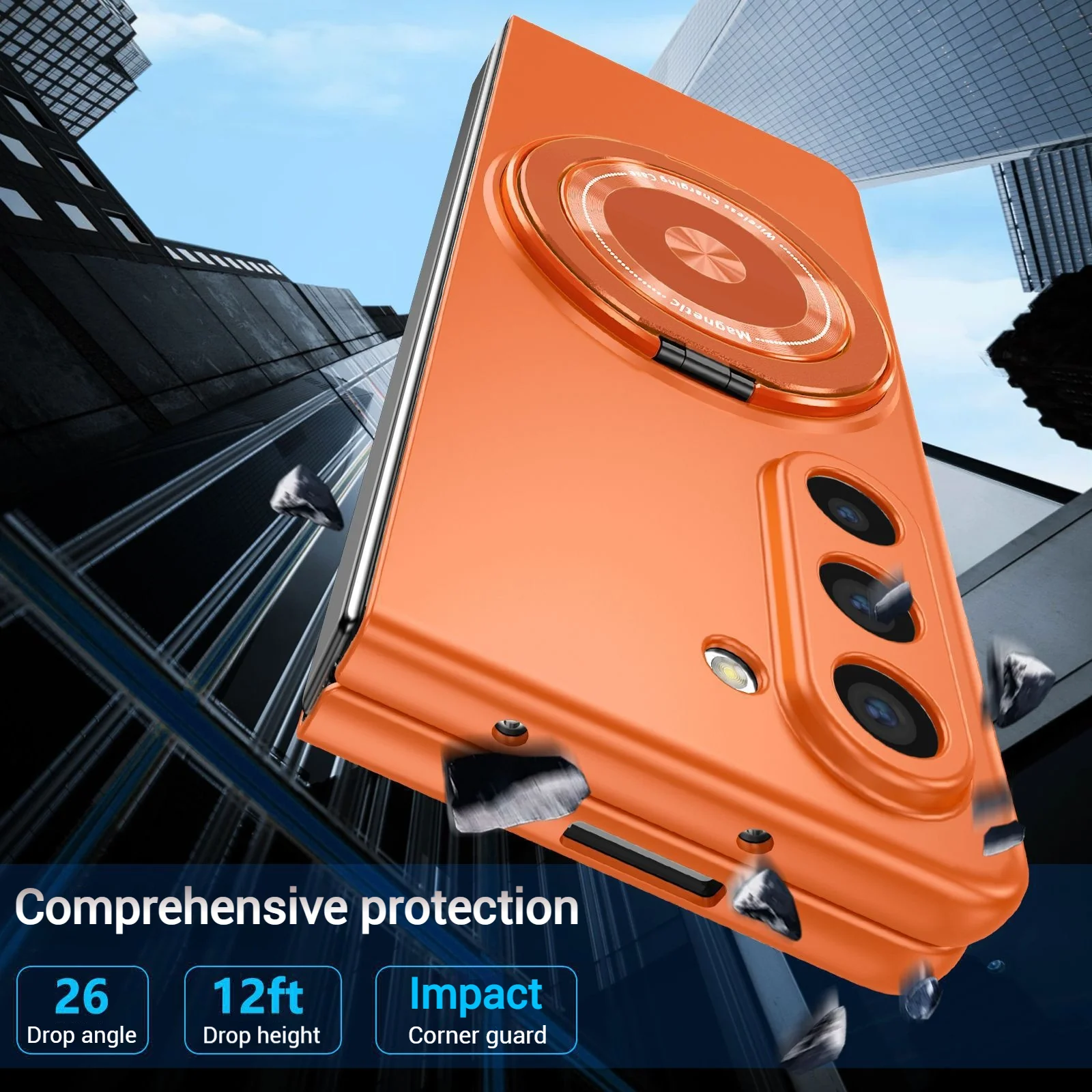 [Magsafe Compatible][Built-in Ring Bracket] Samsung Galaxy Z Fold7 - Minimalism Shockproof Protective Case - Image 7