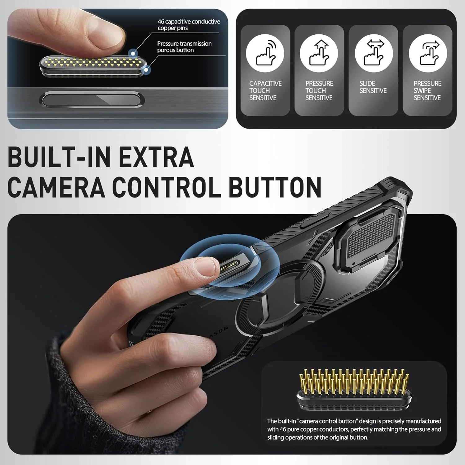 [Magsafe Compatible][Built-in Screen Protector][With Camera Holder] Apple iPhone 16/Pro/Max - Military-Grade Rugged Air Cushion Shockproof Case - Image 2