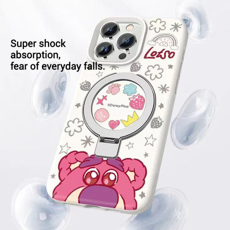 [Magsafe Compatible][Built-in Stand] Apple iPhone 16/Pro/Plus/Pro Max Cartoon Liquid Silicone Anti-drop Dirt-resistant Essentials Series Case - Image 3
