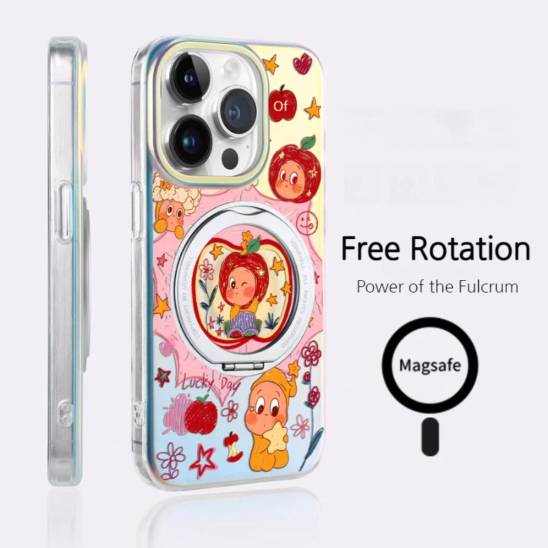 [Magsafe Compatible][Built-in Stand] Apple iPhone 15/Pro/Pro Max/Plus - Cartoon Cute Shockpoof Case - Image 6