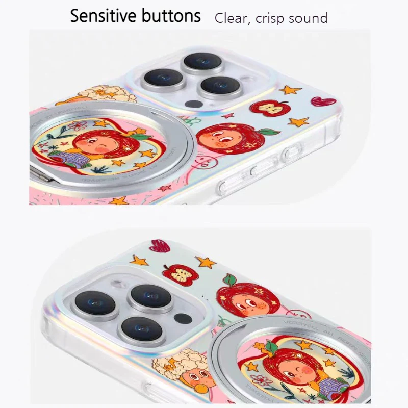 [Magsafe Compatible][Built-in Stand] Apple iPhone 15/Pro/Pro Max/Plus - Cartoon Cute Shockpoof Case - Image 7