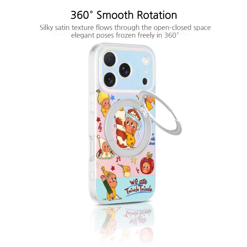[Magsafe Compatible][Built-in Stand] Apple iPhone 15/Pro/Pro Max/Plus - Cartoon Cute Shockpoof Case - Image 8