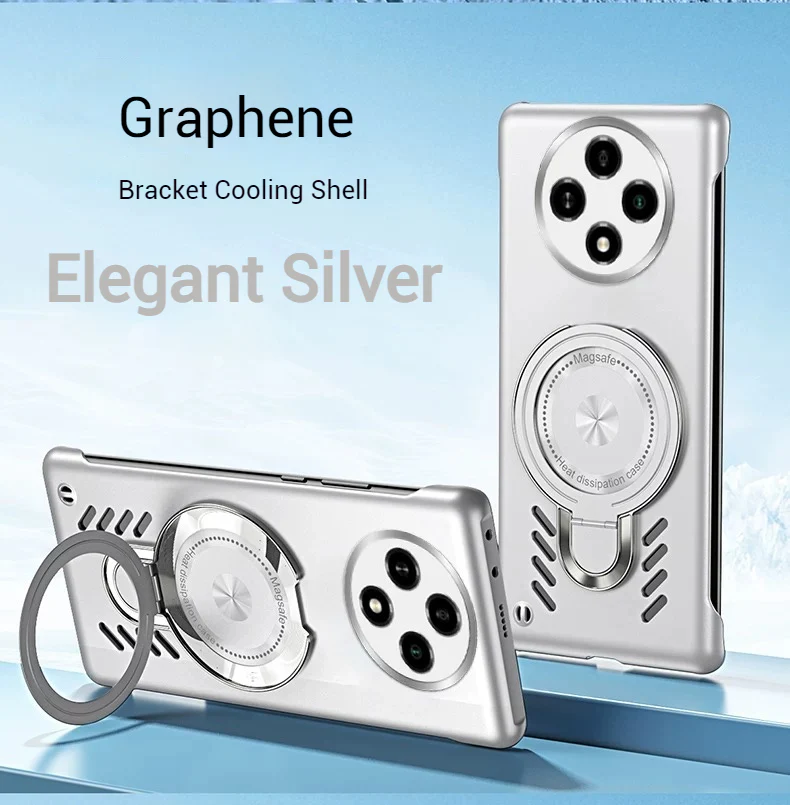 [Magsafe Compatible][Built-in Stand] OPPO A2 & Pro 5G - Frameless Matte Graphene Magnetic Heat Dissipation Case - Image 12