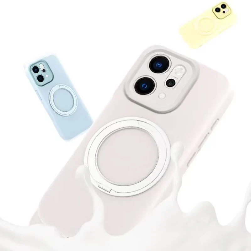 [Magsafe Compatible][Built-in Stand] OPPO Reno14 & Pro - 360° Rotating Kickstand Liquid Silicone Case - Image 3