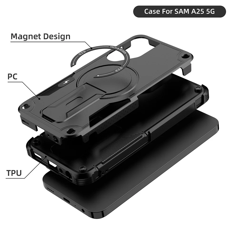[Magsafe Compatible][Built-in Stand] Samsung Galaxy A16 4G/5G Military-grade Shockproof Heavy Duty Series Case - Image 8