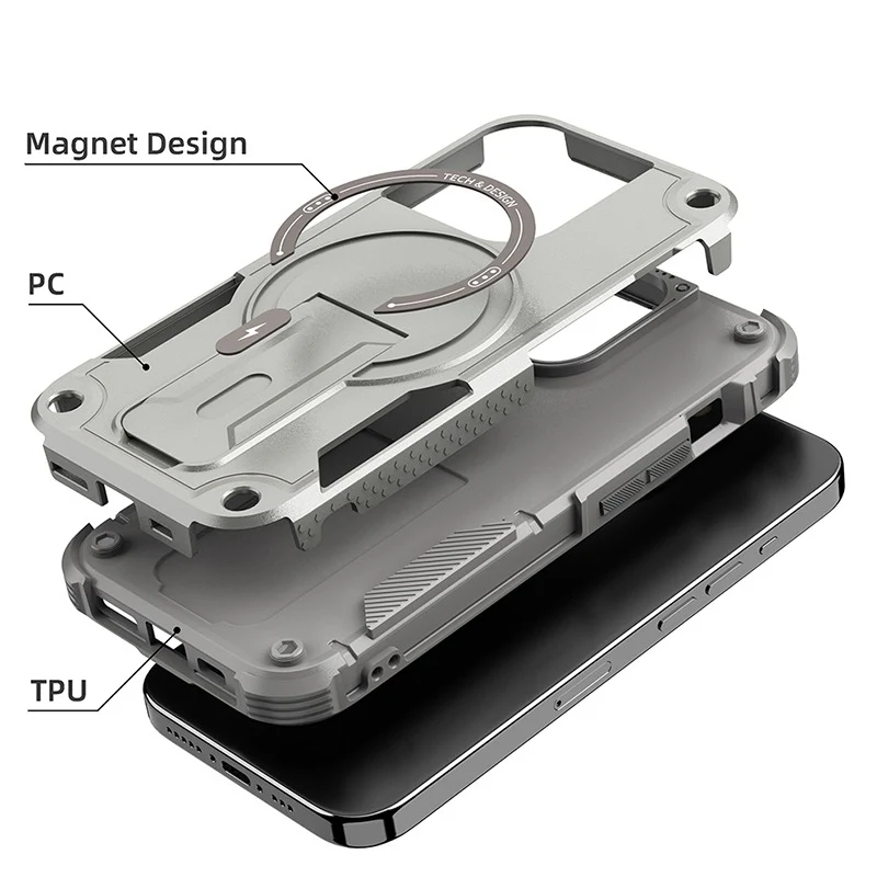 [Magsafe Compatible][Built-in Stand] Samsung Galaxy A17 (A176) Military-grade shockproof Heavy Duty Series Case - Image 7