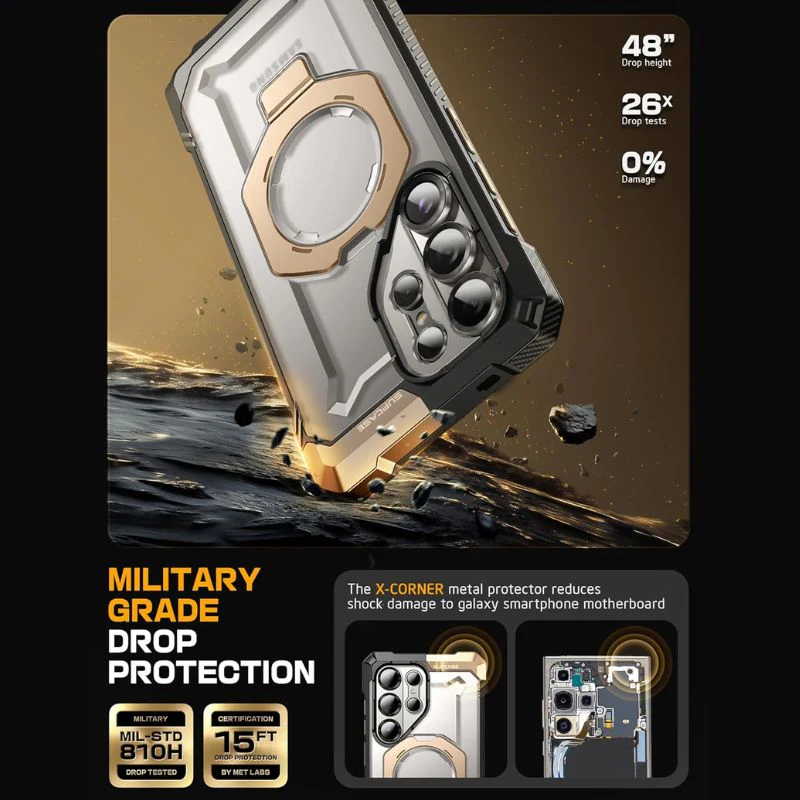 [Magsafe Compatible][Built-in Stand] Samsung Galaxy S25 Ultra - SUPCASE Shield Shockproof Rugged Heavy Duty Case - Image 5