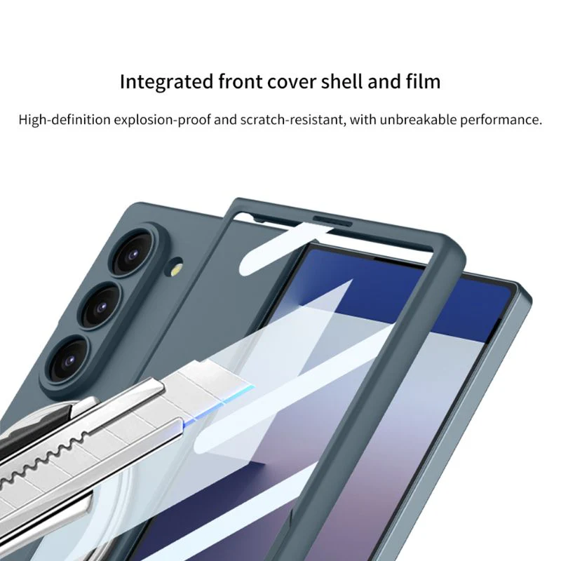 [Magsafe Compatible][Built-in Stand & Screen Film] Samsung Galaxy Z Fold7 - PC Hard Shell Ultra-Thin 360° Rotating Magnetic Stand Case - Image 10