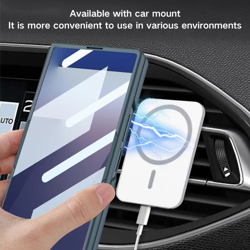 [Magsafe Compatible][Built-in Stand & Screen Film] Samsung Galaxy Z Fold7 - PC Hard Shell Ultra-Thin 360° Rotating Magnetic Stand Case - Image 11