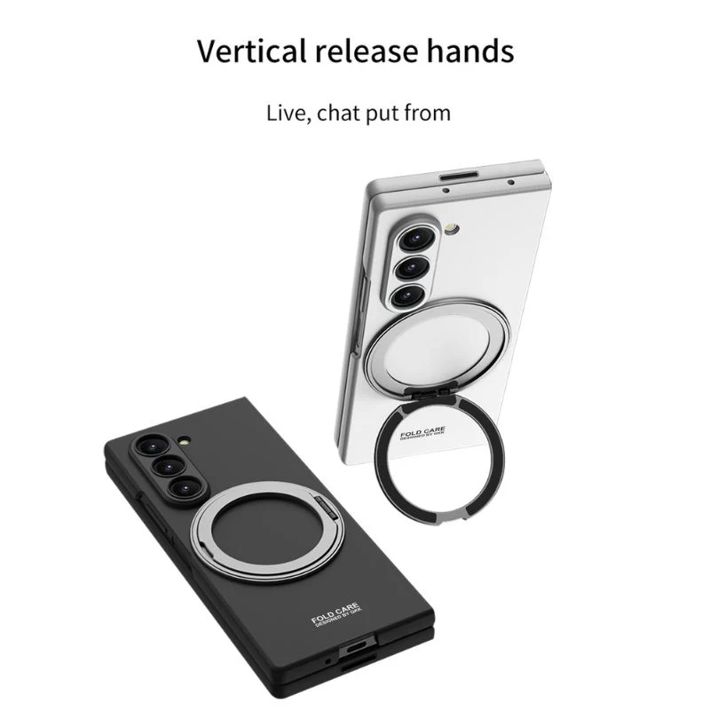 [Magsafe Compatible][Built-in Stand & Screen Film] Samsung Galaxy Z Fold7 - PC Hard Shell Ultra-Thin 360° Rotating Magnetic Stand Case - Image 12