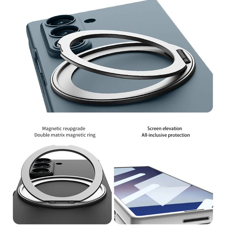 [Magsafe Compatible][Built-in Stand & Screen Film] Samsung Galaxy Z Fold7 - PC Hard Shell Ultra-Thin 360° Rotating Magnetic Stand Case - Image 13
