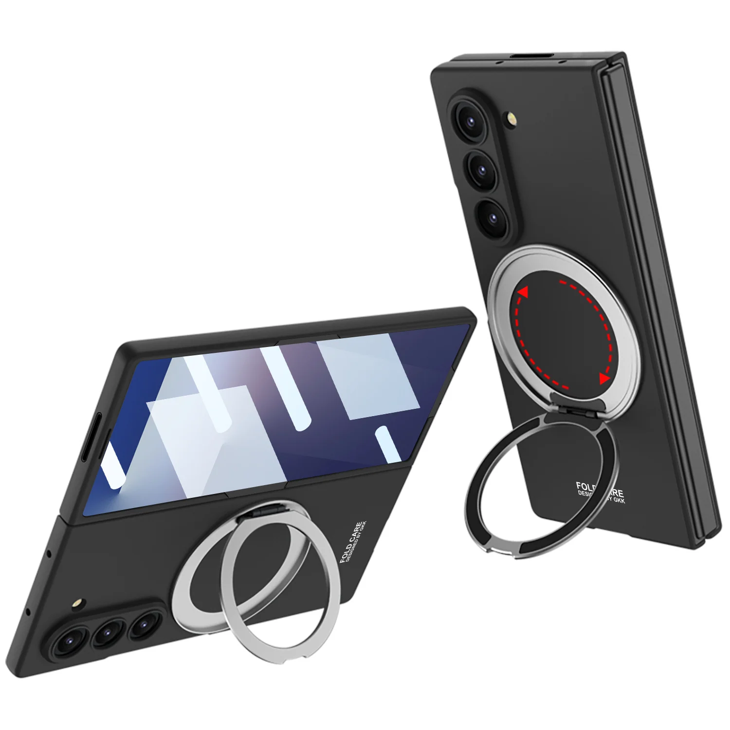 [Magsafe Compatible][Built-in Stand & Screen Film] Samsung Galaxy Z Fold7 - PC Hard Shell Ultra-Thin 360° Rotating Magnetic Stand Case - Image 2