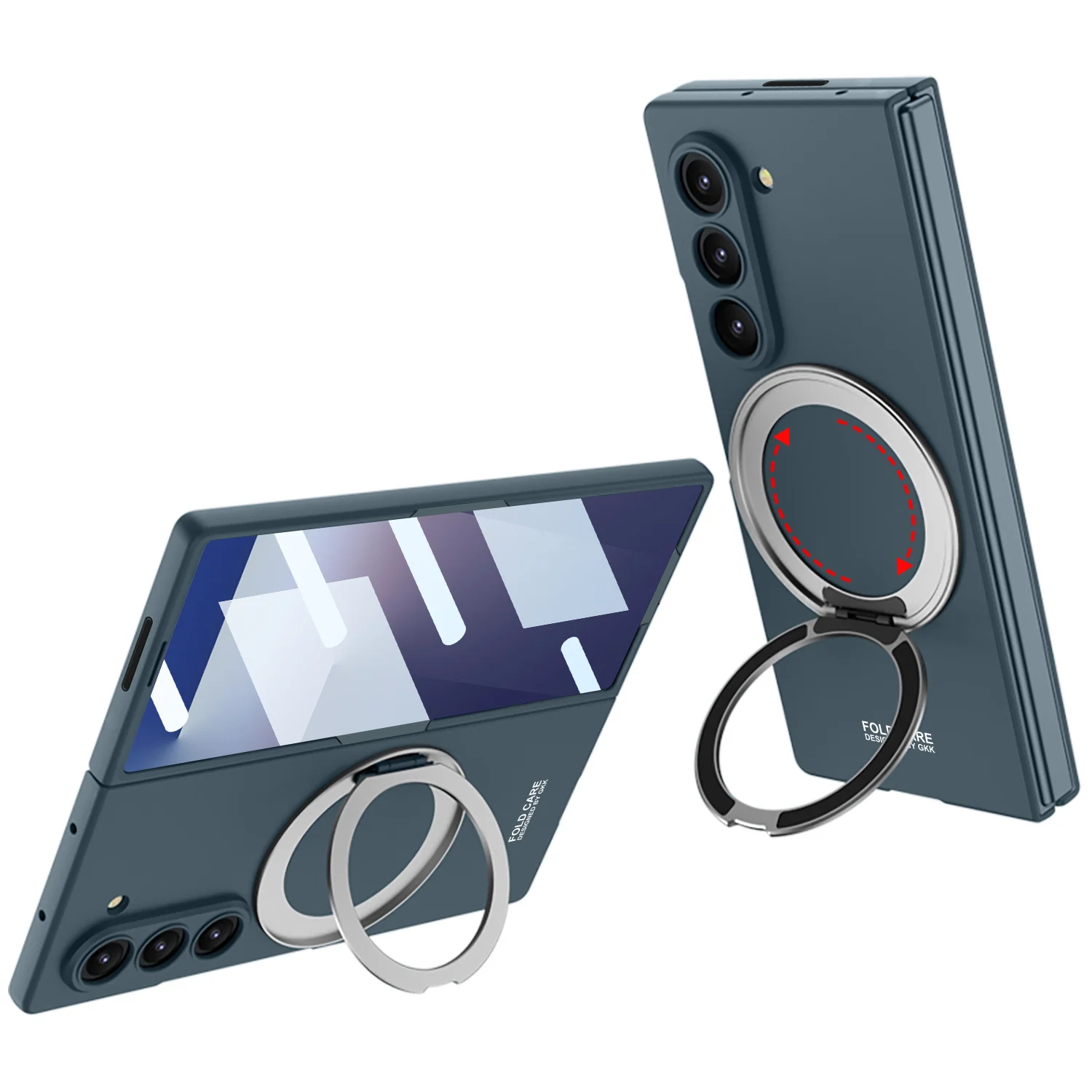 [Magsafe Compatible][Built-in Stand & Screen Film] Samsung Galaxy Z Fold7 - PC Hard Shell Ultra-Thin 360° Rotating Magnetic Stand Case - Image 5