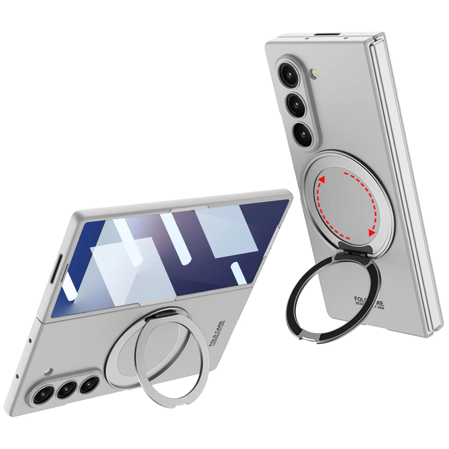 [Magsafe Compatible][Built-in Stand & Screen Film] Samsung Galaxy Z Fold7 - PC Hard Shell Ultra-Thin 360° Rotating Magnetic Stand Case - Image 6