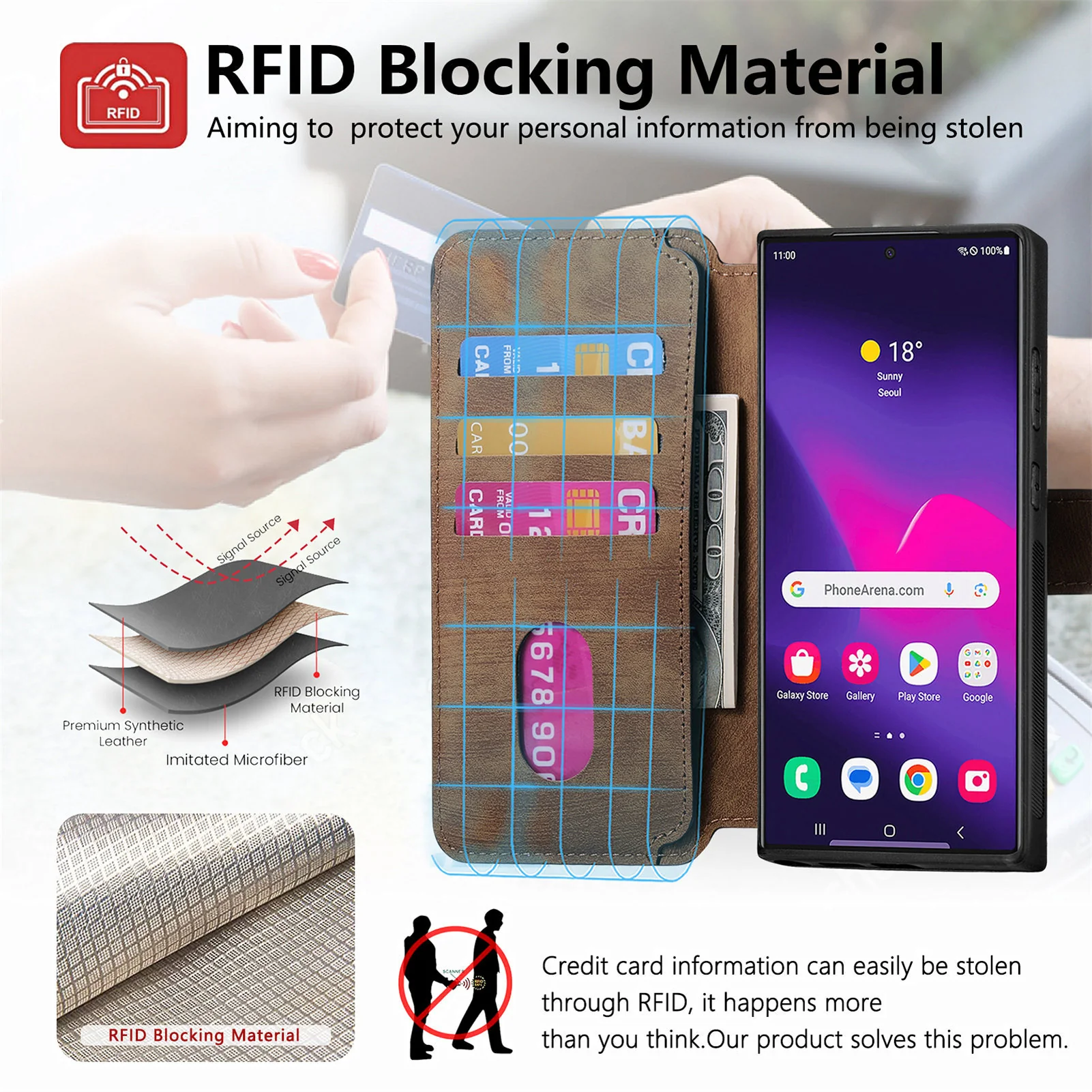 [Magsafe Compatible][Detachable] Samsung Galaxy A56 SM-A566 Leather Flip Shockproof Wallet Series Case With Card Slot - Image 12