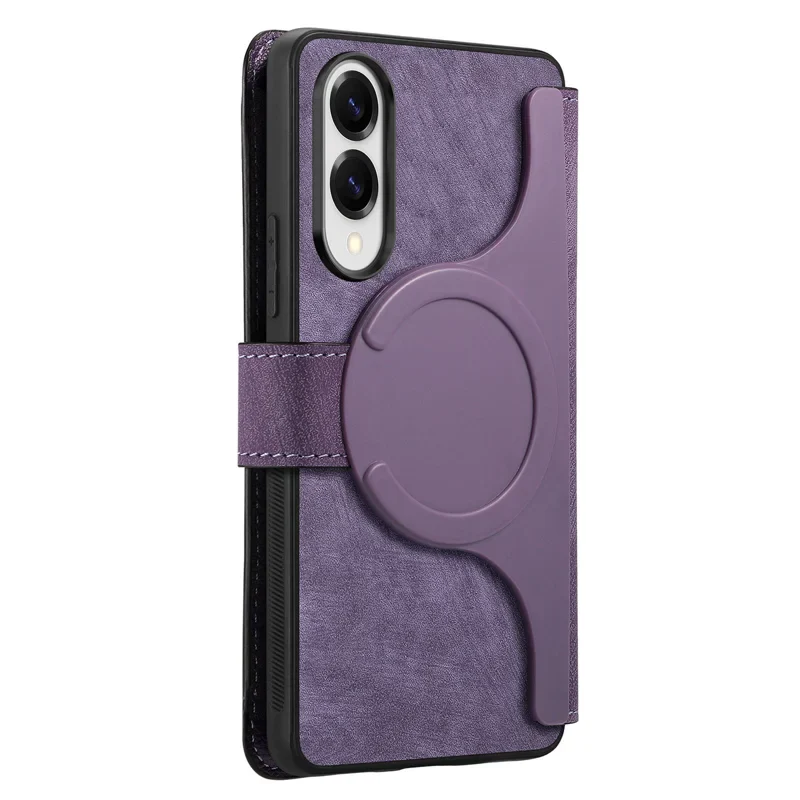 [Magsafe Compatible][Detachable] Samsung Galaxy S25 Edge (SM-S937) - Leather Flip Shockproof Wallet Series Case With Card Slot - Image 10