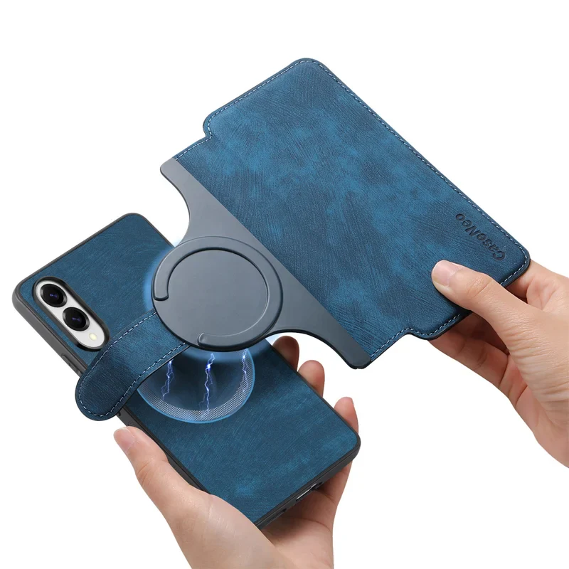 [Magsafe Compatible][Detachable] Samsung Galaxy S25 Edge (SM-S937) - Leather Flip Shockproof Wallet Series Case With Card Slot - Image 6