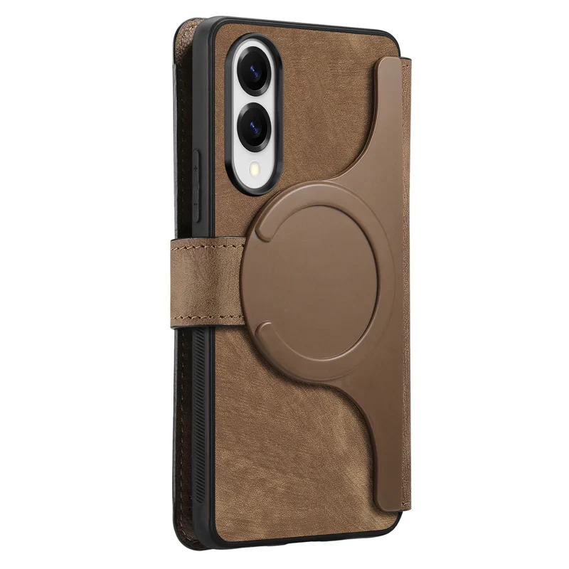 [Magsafe Compatible][Detachable] Samsung Galaxy S25 Edge (SM-S937) - Leather Flip Shockproof Wallet Series Case With Card Slot - Image 8
