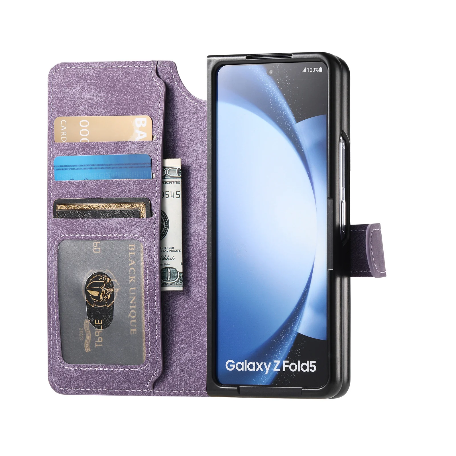 [Magsafe Compatible][Detachable] Samsung Galaxy Z Fold5 SM-F946 Leather Flip Shockproof Wallet Series Case With Card Slot - Image 10
