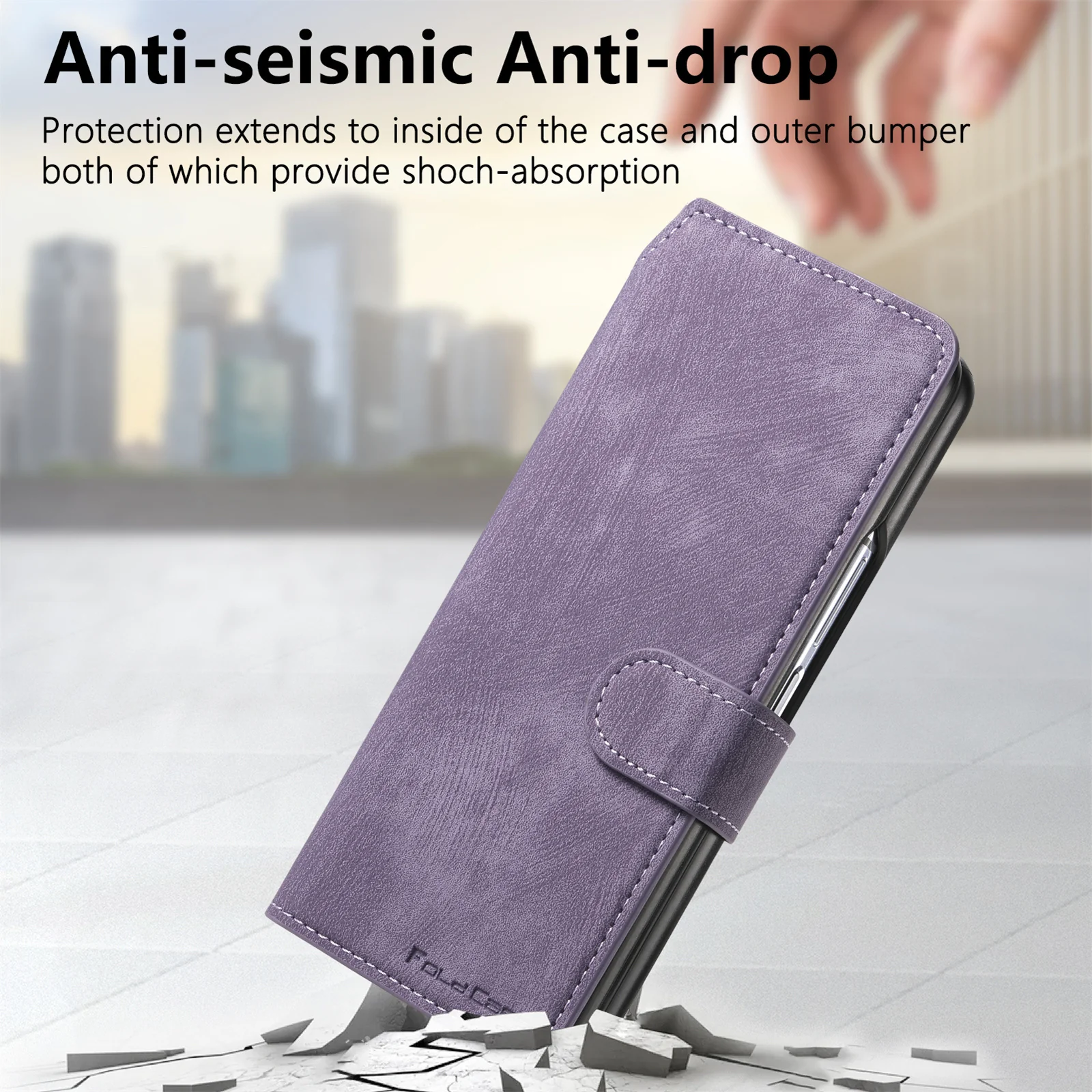 [Magsafe Compatible][Detachable] Samsung Galaxy Z Fold5 SM-F946 Leather Flip Shockproof Wallet Series Case With Card Slot - Image 17