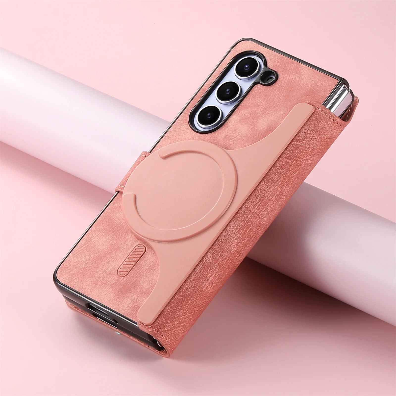 [Magsafe Compatible][Detachable] Samsung Galaxy Z Fold5 SM-F946 Leather Flip Shockproof Wallet Series Case With Card Slot - Image 7