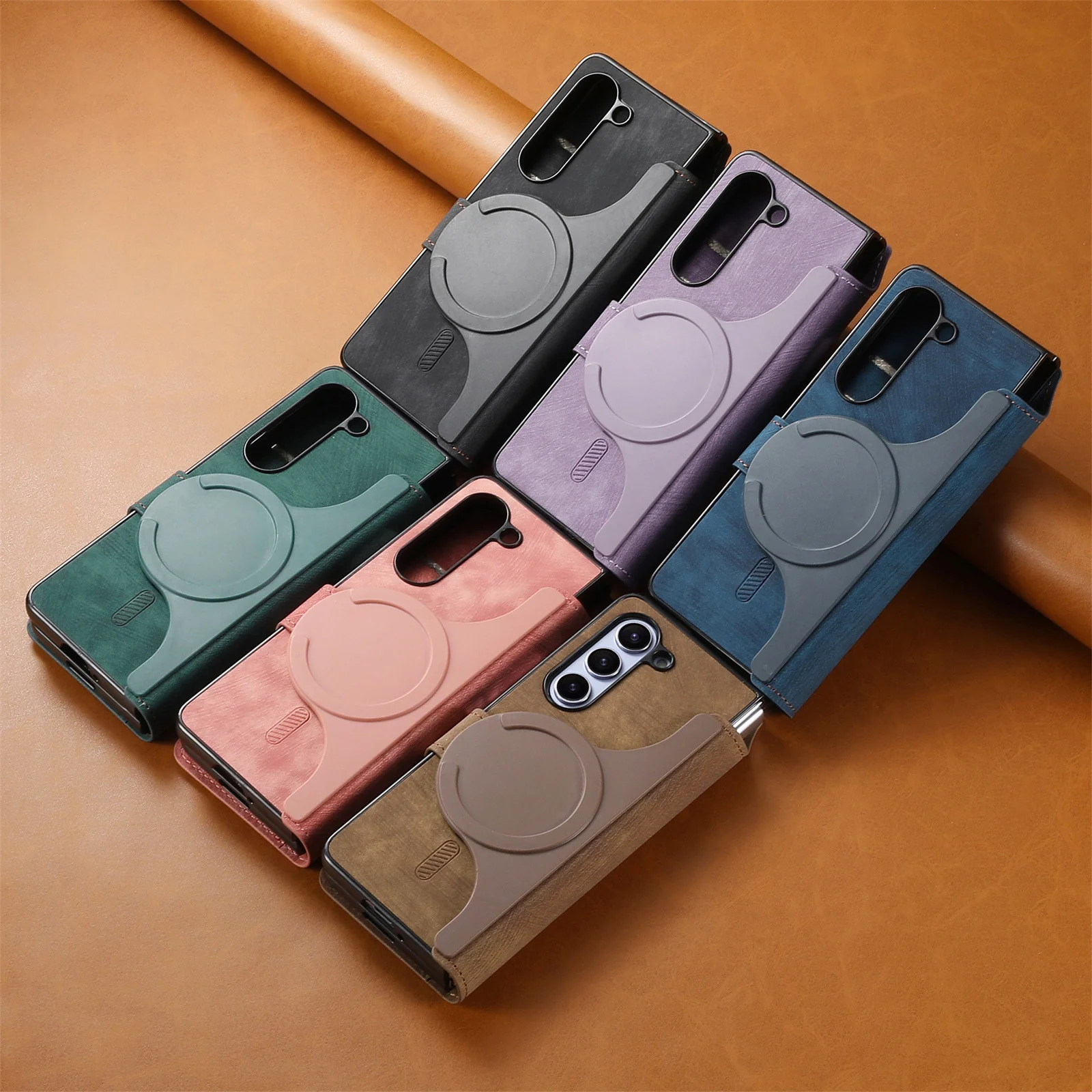 [Magsafe Compatible][Detachable] Samsung Galaxy Z Fold5 SM-F946 Leather Flip Shockproof Wallet Series Case With Card Slot - Image 8