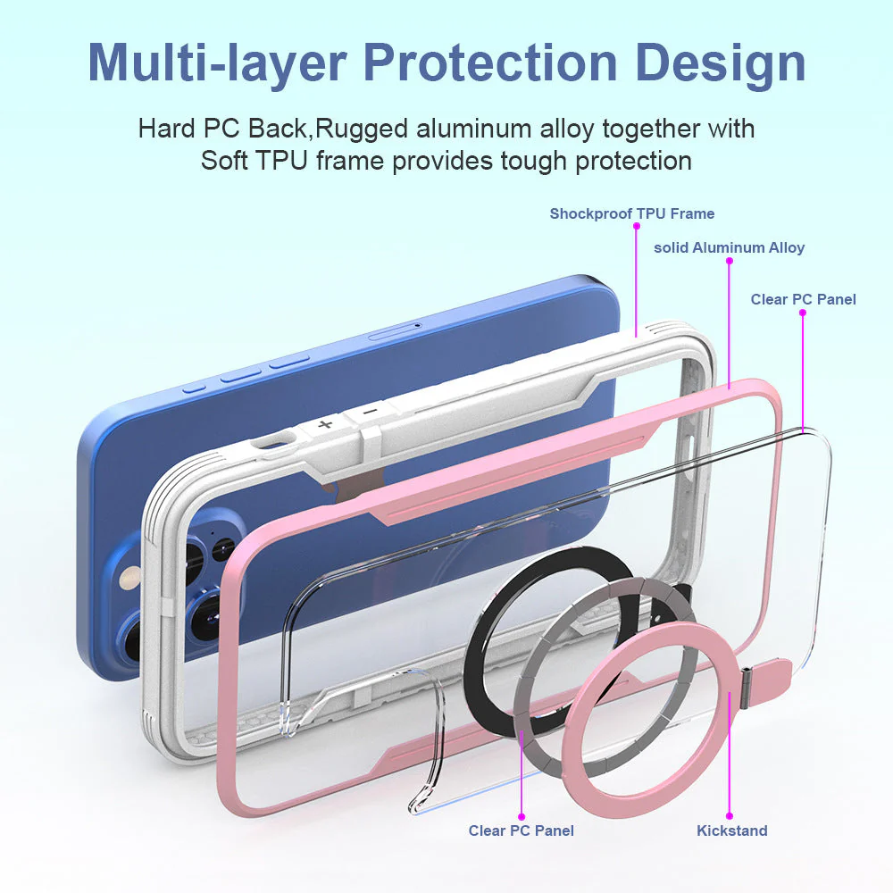 [Magsafe Compatible][Foldable Kick Stand Ring] Apple iPhone 15/Plus/Pro/Max Military Defense Heavy Duty Drop Proof Case - Image 4