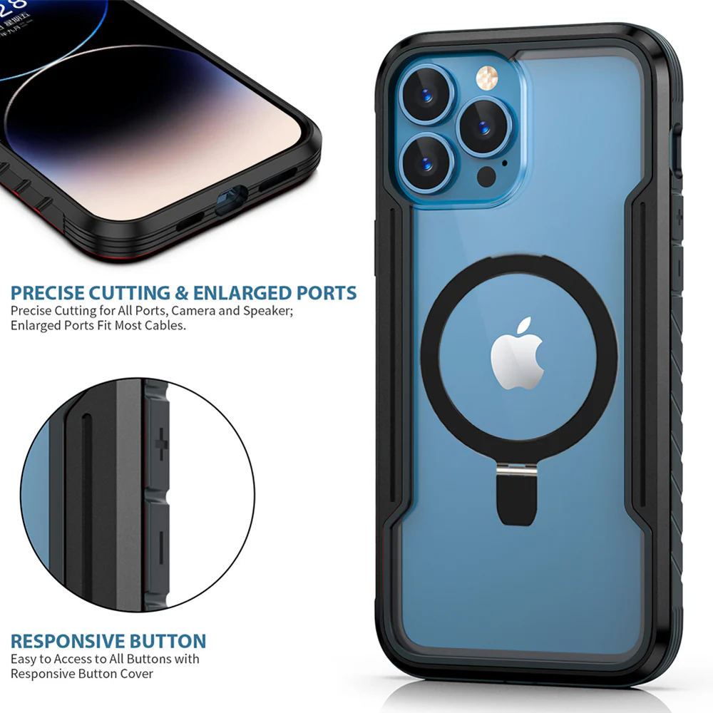 [Magsafe Compatible][Foldable Kick Stand Ring] Apple iPhone 15/Plus/Pro/Max Military Defense Heavy Duty Drop Proof Case - Image 7