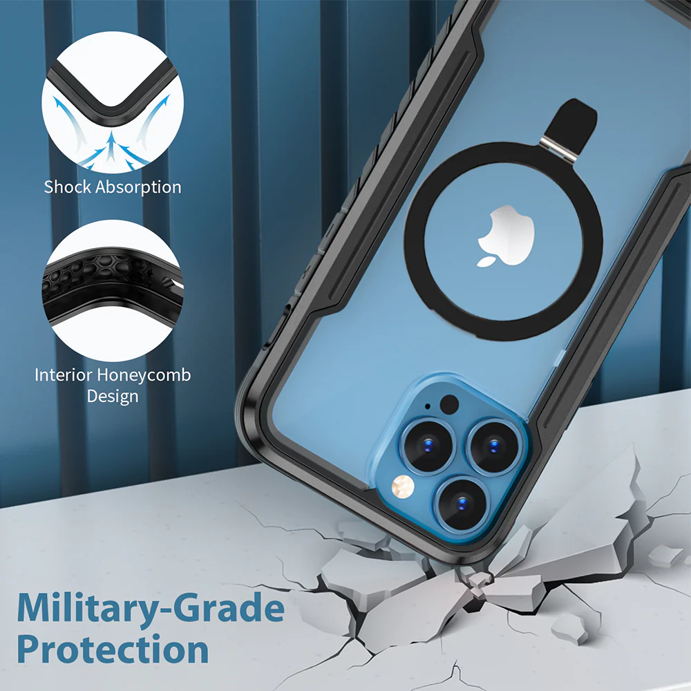 [Magsafe Compatible][Foldable Kick Stand Ring] Apple iPhone 15/Plus/Pro/Max Military Defense Heavy Duty Drop Proof Case - Image 8