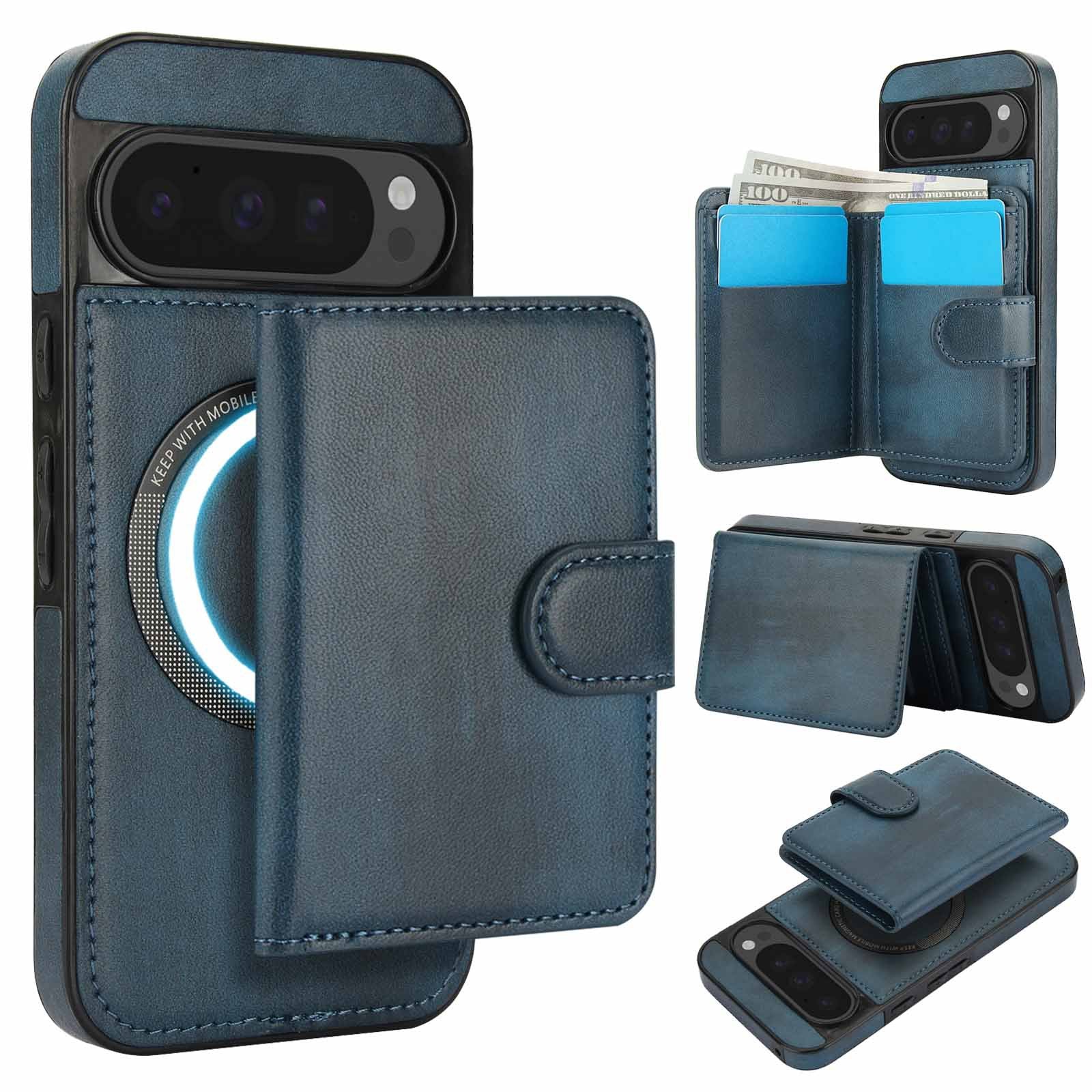 [Magsafe Compatible] Google Pixel 9/Pro/Pro XL/A - 2-in-1 Detachable Wallet Leather Case with Card Holder - Image 5