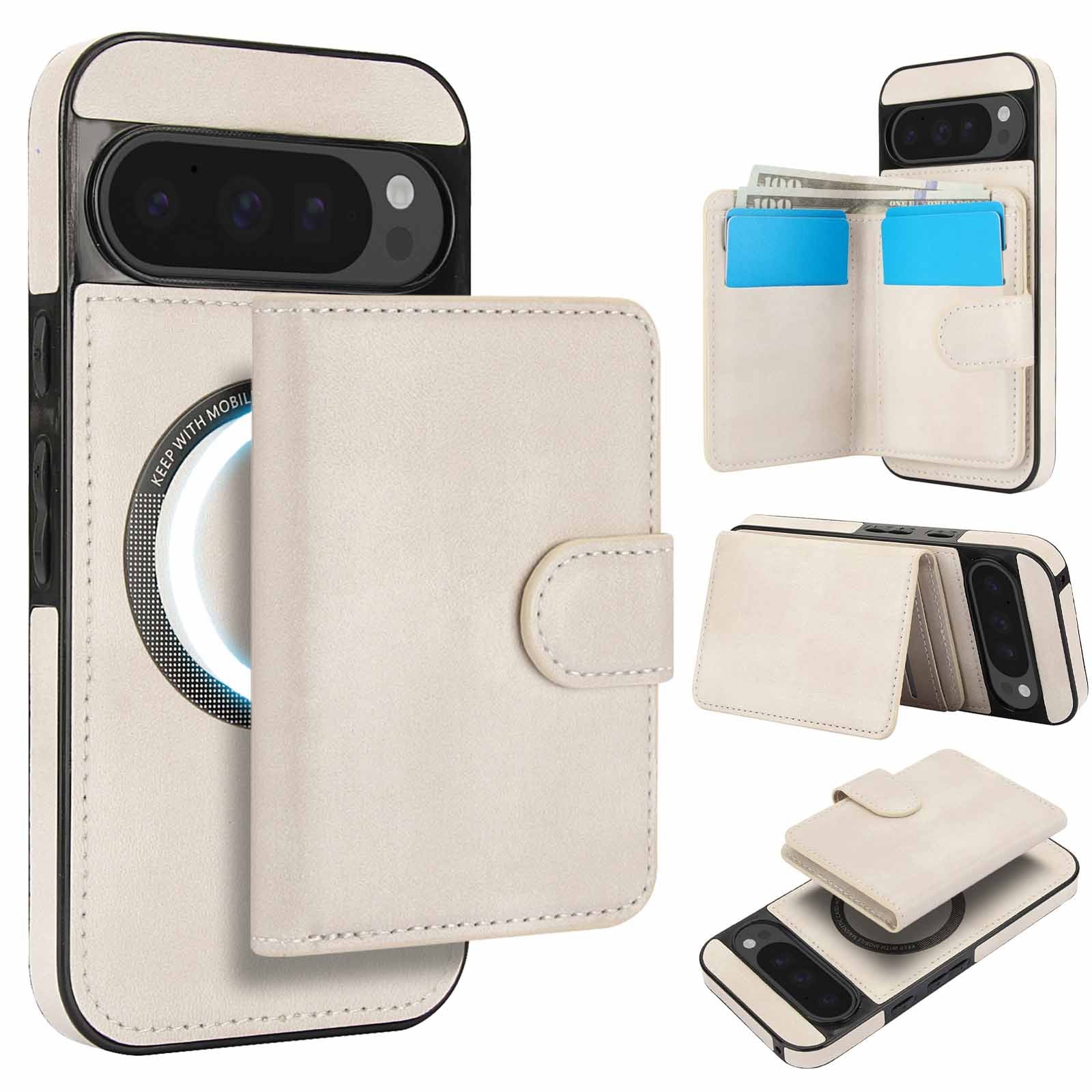 [Magsafe Compatible] Google Pixel 9/Pro/Pro XL/A - 2-in-1 Detachable Wallet Leather Case with Card Holder - Image 6