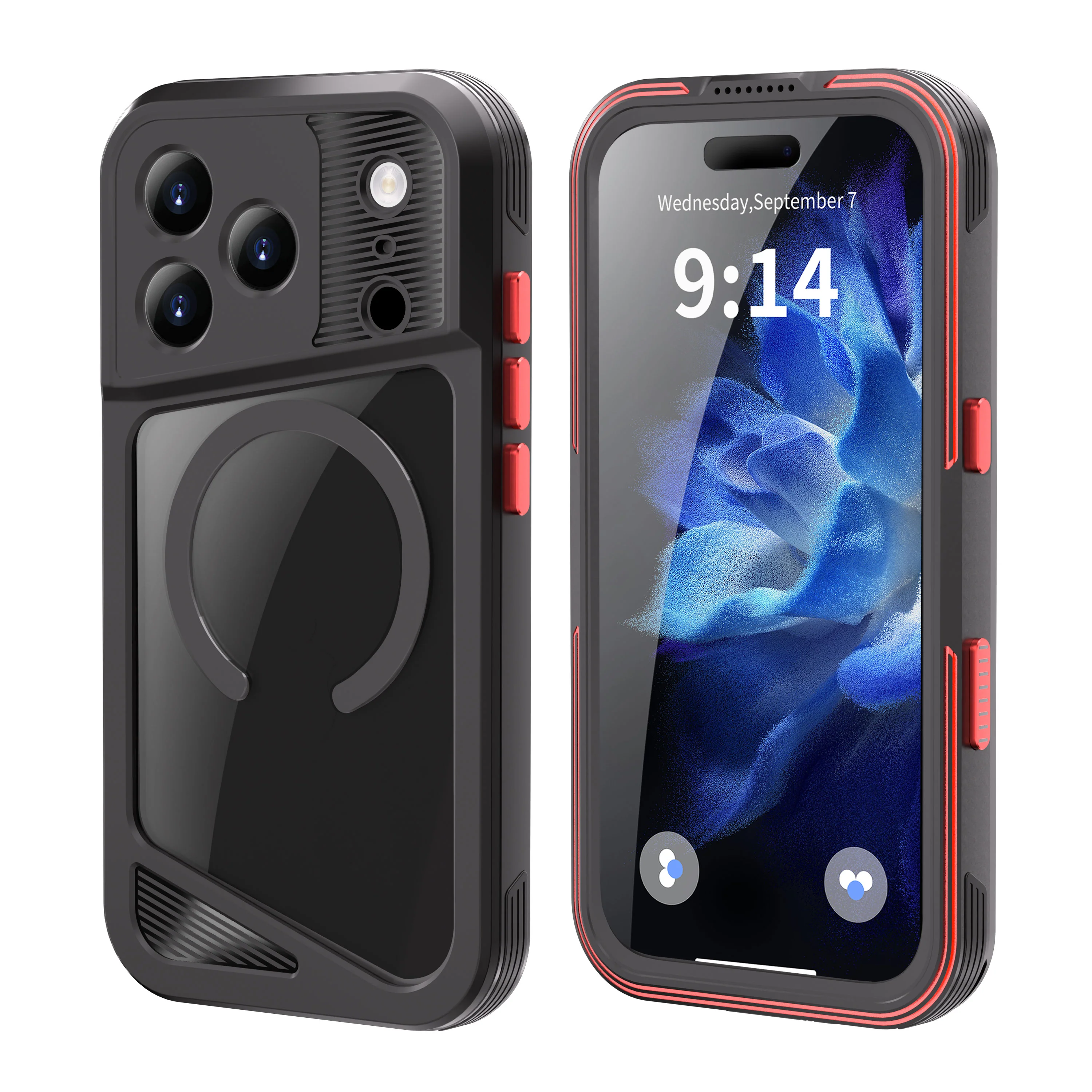 [Magsafe Compatible] [GTM Series][Latest Version] Apple iPhone 17/Air/Pro/Pro Max - Redpepper Shellbox Full Covered Metal Waterproof Heavy Duty Tough Armor Case - Image 2