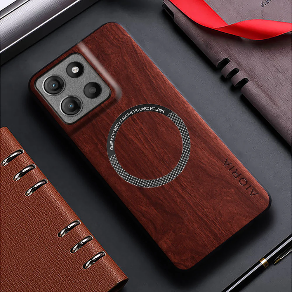 [Magsafe Compatible] Motorola Moto G86 - Ultra-Thin Wood Texture Shockproof Protective Case - Image 8