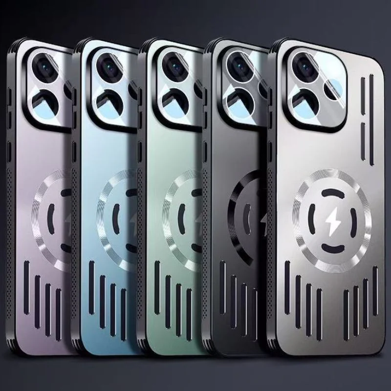 [Magsafe Compatible] OPPO Reno15 Pro Metal Matte Magnetic Hollow Cooling Case