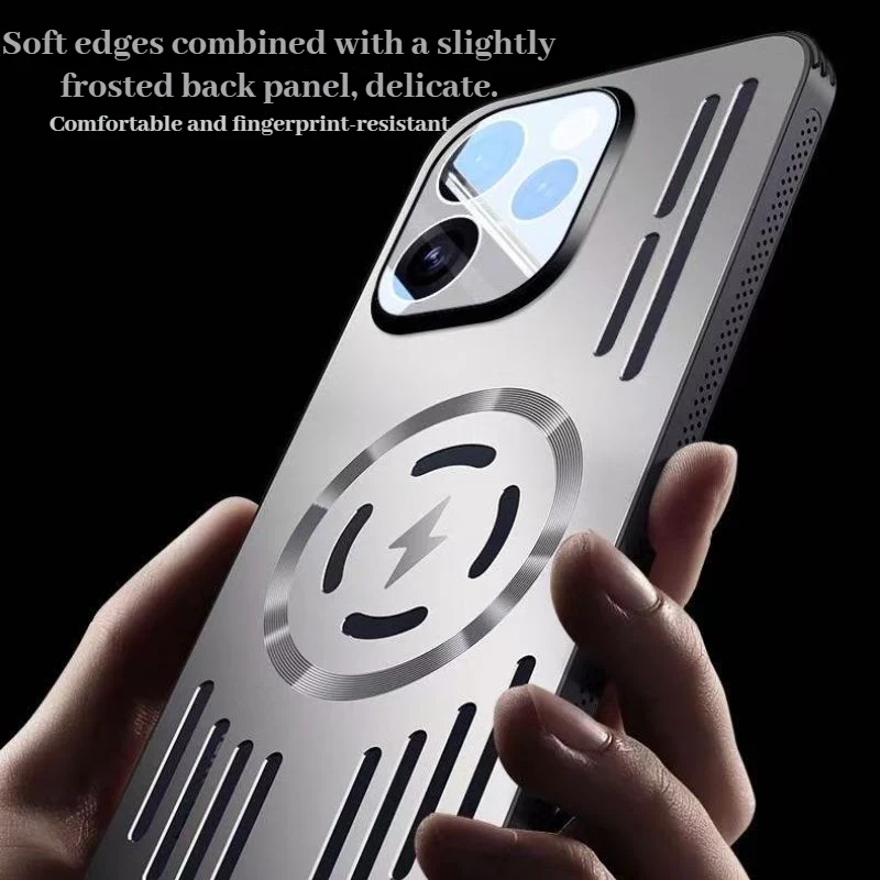 [Magsafe Compatible] OPPO Reno15 Pro Metal Matte Magnetic Hollow Cooling Case - Image 5