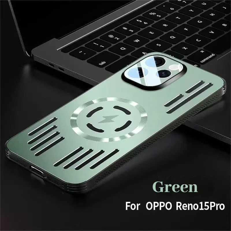 [Magsafe Compatible] OPPO Reno15 Pro Metal Matte Magnetic Hollow Cooling Case - Image 7