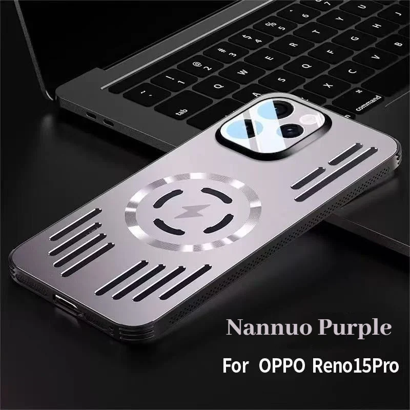[Magsafe Compatible] OPPO Reno15 Pro Metal Matte Magnetic Hollow Cooling Case - Image 8