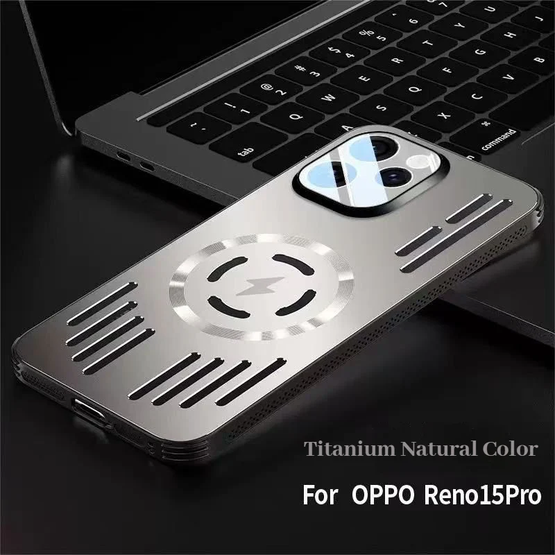 [Magsafe Compatible] OPPO Reno15 Pro Metal Matte Magnetic Hollow Cooling Case - Image 9