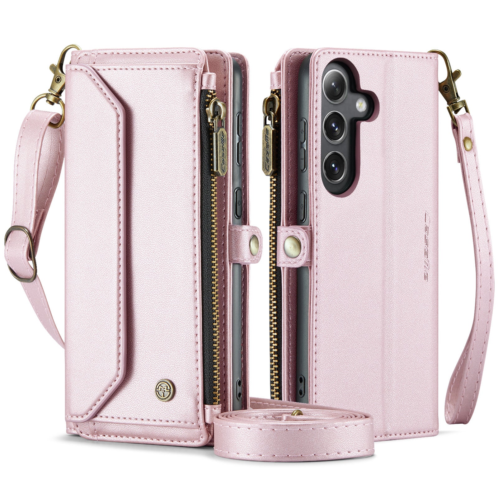 [Magsafe Compatible] Samsung Galaxy A36 (SM-A366) - Zipper Style Crossbody PU Leather Wallet Series Stand Case With Lanyard - Image 6